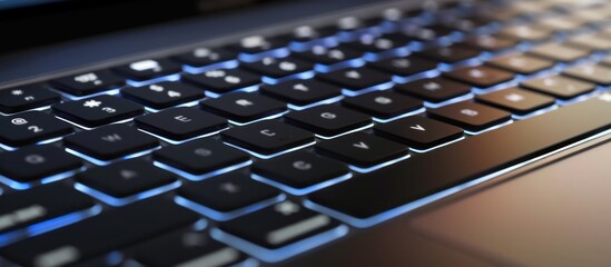 keyboard close up buttons colourful, led light  gaming notebook laptop