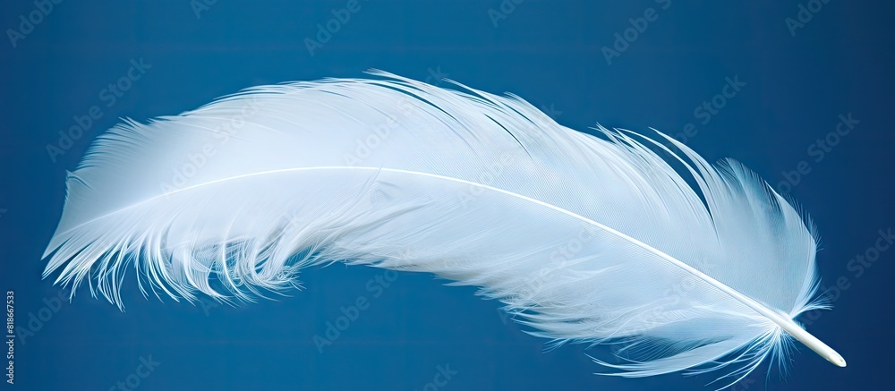 Aufkleber A macro shot of white feathers against a blue backdrop with ample space for text or other elements within the image