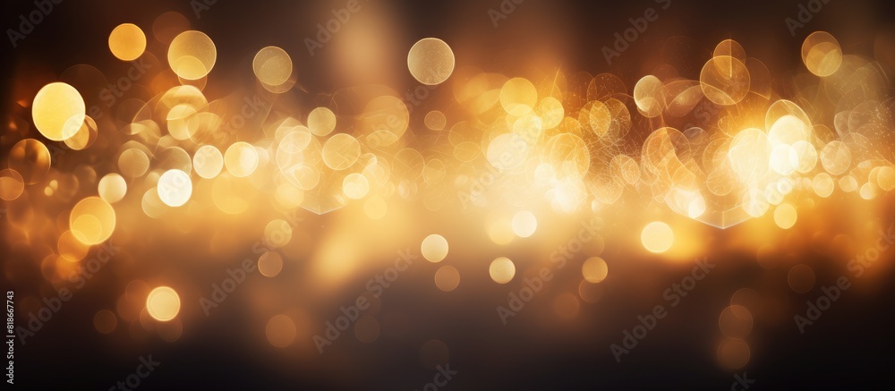 Poster A copy space image featuring yellow lights creating a blurred effect on a brown background is available for adding text