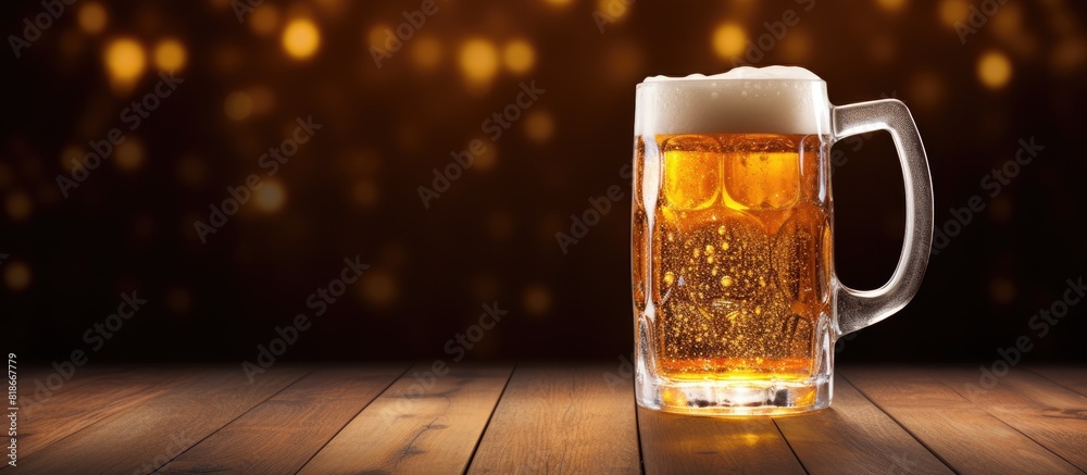 Poster An image of a beer mug with empty space for text or other elements. with copy space image. Place for adding text or design