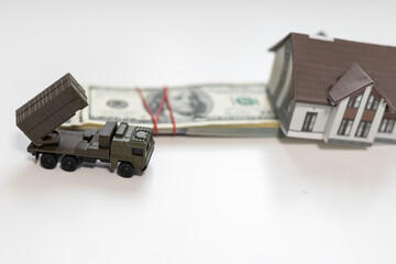 a toy military machine air defense and money