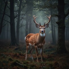 Deer in the forest - Generative AI