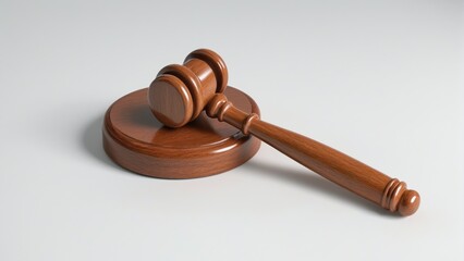 auction or court gavel made of varnished wood