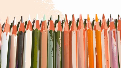 row of pencils