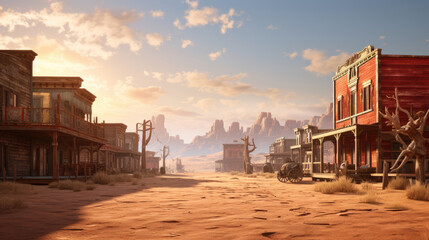 Obraz premium wild west desert game scenery 