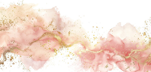 Fototapeta premium Upscale panoramic collection blush, beige, gold for refined backgrounds.