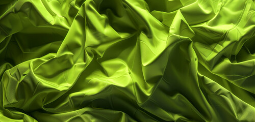 Bold lime glowing fabric in abstract widescreen.