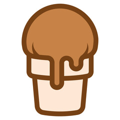 chocolate flavour ice cream cone icon