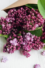 Purple lilac flower bouquet