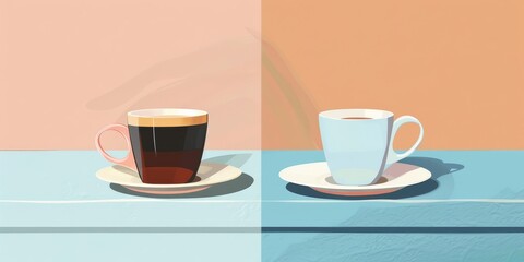Coffee Pairings side view cafe experience theme water color Colored pastel