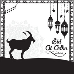 Free vector abstract eid al adha mubarak islamic festival illustration