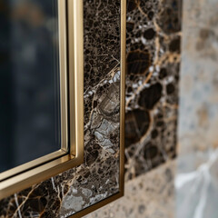Luxurious marble frame detail with gold accents