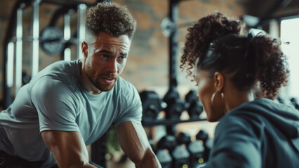 A tandem gym session showcases determination and shared goals, as a couple works out.