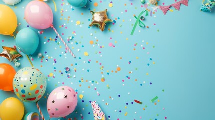 party accessories background. Invitation, birthday, bachelorette party, baby shower events