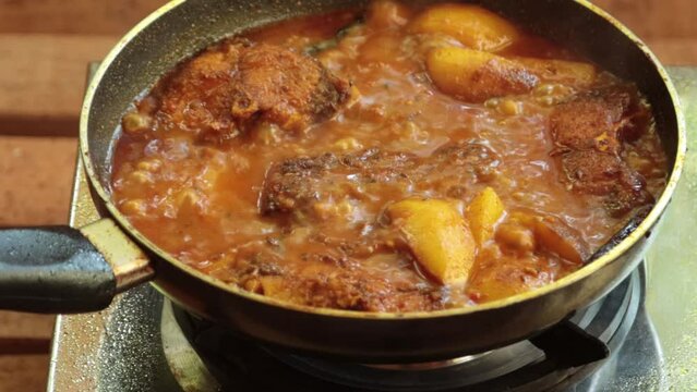 Katla curry or Katla kalia is popular Bengali dish 