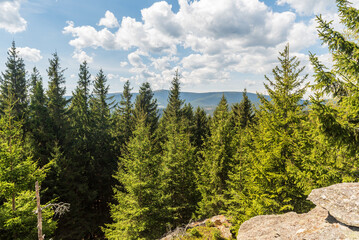 View from Karliny kameny hill in Jeseniky mountains in Czech republic