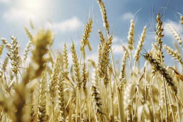 Fototapeta premium Close-Up of a Golden Wheat Field