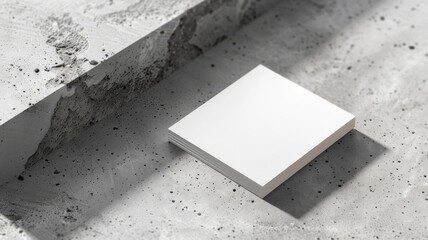 Minimalist business card mockup on a concrete background, isolated and ready for personalized design showcase, perfect for corporate branding,