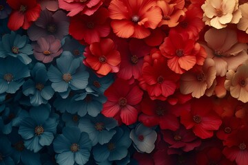 a group of flowers in different colors