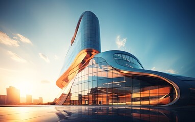 a building with a curved roof - Powered by Adobe