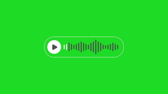 Music song playing podcast or frequency digital isolated on green screen background. digital sound wave equalizer. Audio conversation wave concept and design 4k