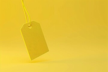 a yellow tag with a string - Powered by Adobe