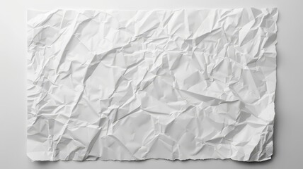 Obraz premium Paper mockup with crumpled texture, isolated white background, ready for your text or design,
