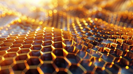 Obraz premium High quality abstract 3d art honeycomb photography with ample copy space for creative projects
