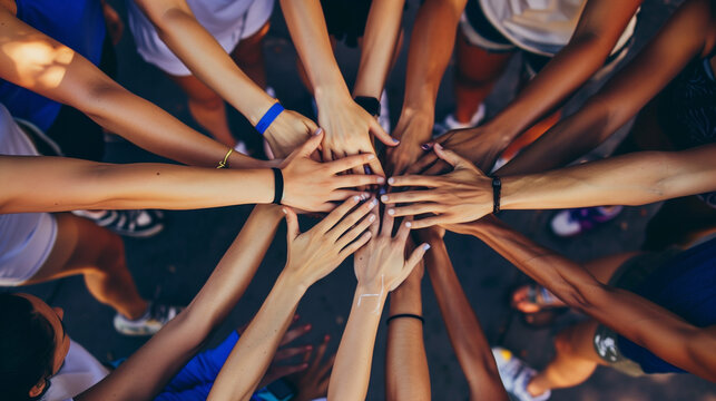 Group of People Standing in a Circle Holding Hands