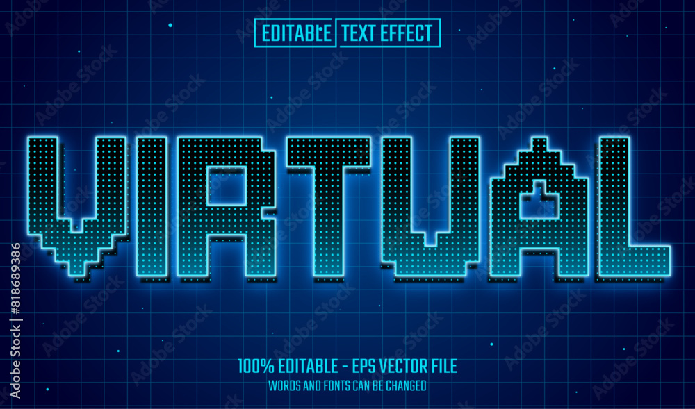 Poster virtual editable text effect