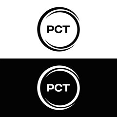 PCT logo. P C T design. White PCT letter. PCT, P C T letter logo design. P C T letter logo design in FIVE, FOUR, THREE, style. letter logo set in one artboard. P C T letter logo vector design.