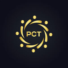 PCT logo. P C T design. White PCT letter. PCT, P C T letter logo design. P C T letter logo design in FIVE, FOUR, THREE, style. letter logo set in one artboard. P C T letter logo vector design.