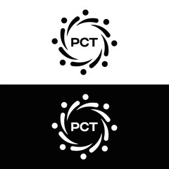 PCT logo. P C T design. White PCT letter. PCT, P C T letter logo design. P C T letter logo design in FIVE, FOUR, THREE, style. letter logo set in one artboard. P C T letter logo vector design.