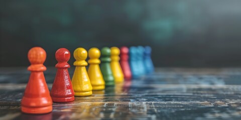 Colorful Board Game Pieces Emphasizing Communication and Listening Skills