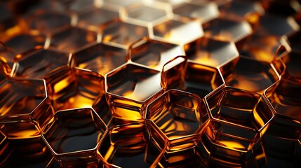 Fototapeta premium Background Illustration, Metallic mesh with a honeycomb pattern Illustration image,