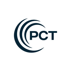 PCT logo. P C T design. White PCT letter. PCT, P C T letter logo design. P C T letter logo design in FIVE, FOUR, THREE, style. letter logo set in one artboard. P C T letter logo vector design.