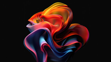 Fototapeta na wymiar Abstract surface and lines background 3D rendering, blue wave abstract background