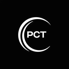 PCT logo. P C T design. White PCT letter. PCT, P C T letter logo design. P C T letter logo design in FIVE, FOUR, THREE, style. letter logo set in one artboard. P C T letter logo vector design.