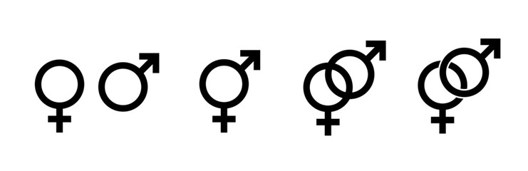 Gender icon vector design. Male and female sign of gender equality icon vector. Vector illustration