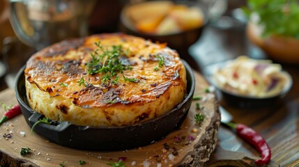 Delicious Ghevar Close-up for Food Poster Generative AI