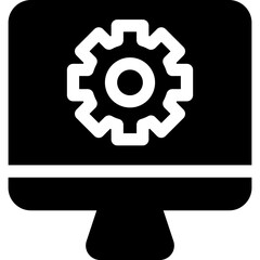 computer with browser setting icon