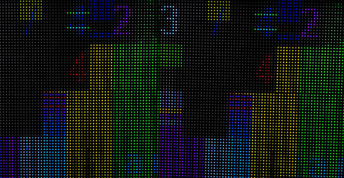 Glitch and pixel noise dynamic visual effect. Color distortions, transmissions, heavy digital artifacts. Electronic error, failure on TV screen or display