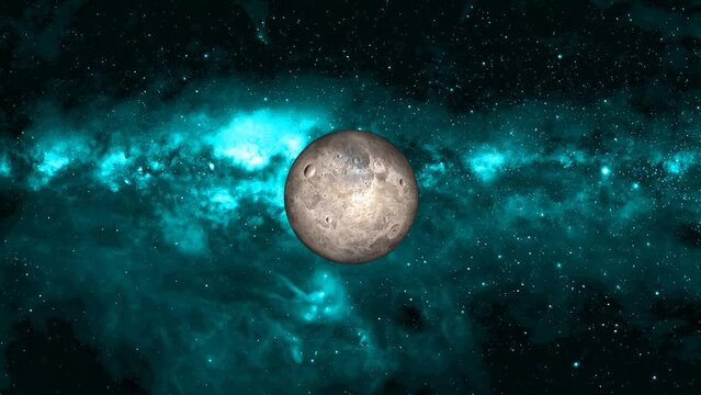 Ceres  planet in space with star and galaxy universe cosmos 
