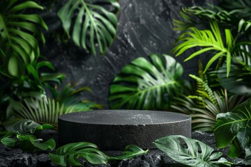Artistic wooden podium stand with a smooth, unoccupied surface, complementing the natural elegance of a high-quality product.. Beautiful simple AI generated image in 4K, unique.