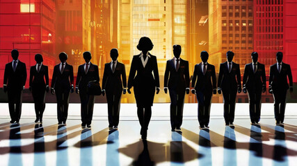 Silhouette business woman in blazer