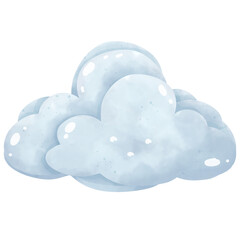 Watercolor paintings of clouds for use as decorative illustrations.