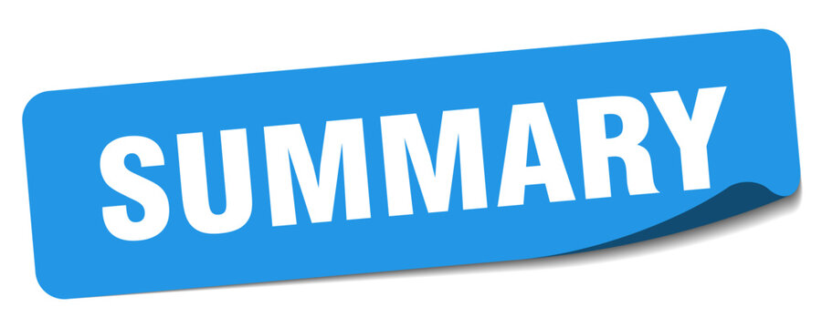 summary sticker. summary label