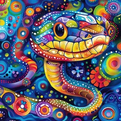 Beautiful snake. Exotic dangerous reptile. Symbol of the New Year according to the Chinese calendar.