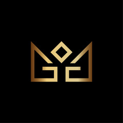 Minimalist Initials GG Crown Logo