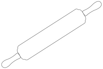  Continuous one line art drawing of a kitchen roller pin vector